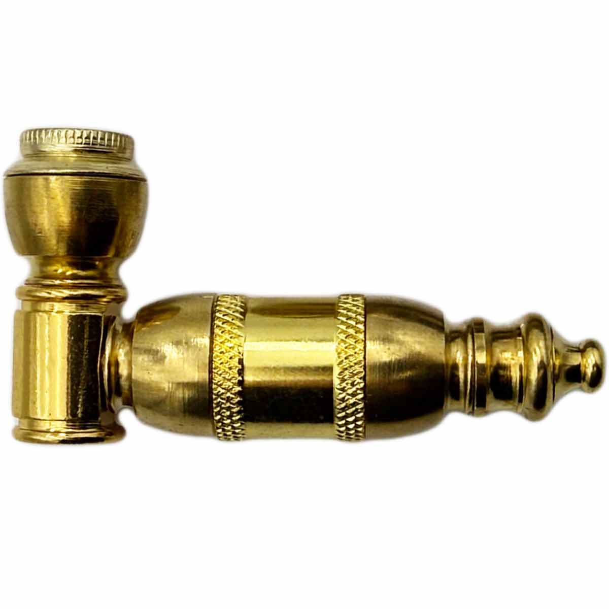 3.25” Heavy Metal Hand Pipe w/ Cap - Brass or Nickel [HP-M-4006]