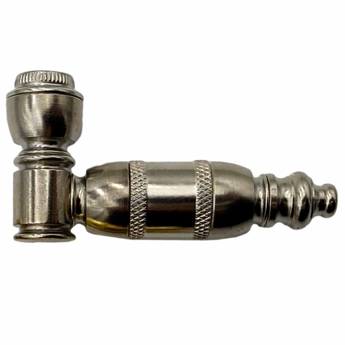 3.25” Heavy Metal Hand Pipe w/ Cap - Brass or Nickel [HP-M-4006]