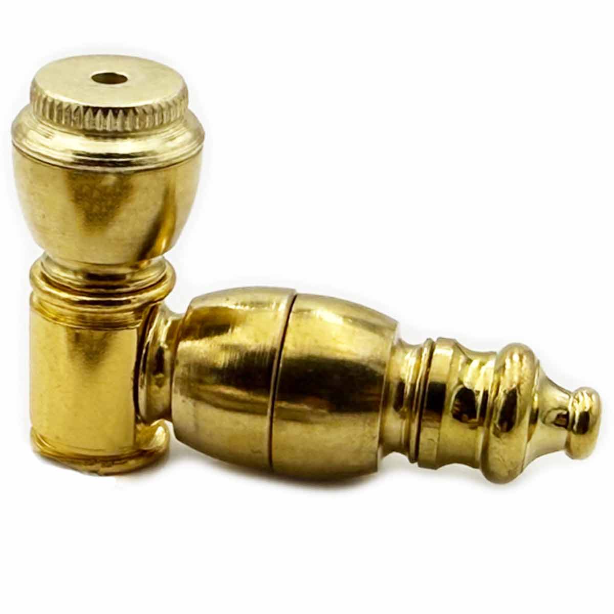 2.5" Metal Hand Pipe w/ Cap - Brass or Nickel [HP-M-4008]