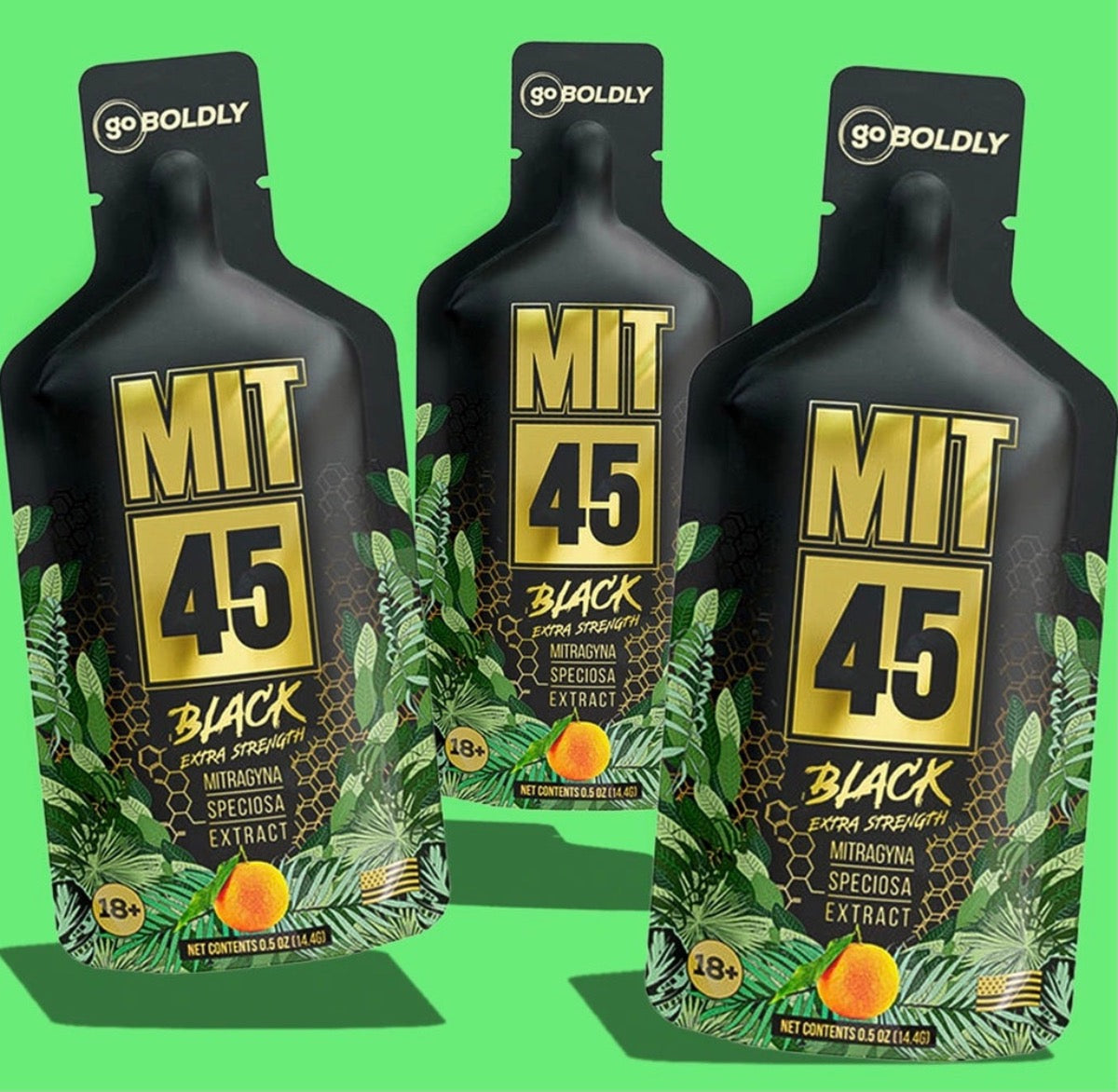 MIT45 GO Black Extra Strength Gel Shot - On-The-Go Pouch [K-MIT-GO]