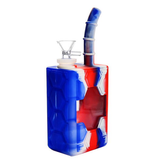 7.5” Heavy Duty Glass Juice Box w/ Thick Protective Silicone Case - Assorted Colors [WP-H-237-HD]