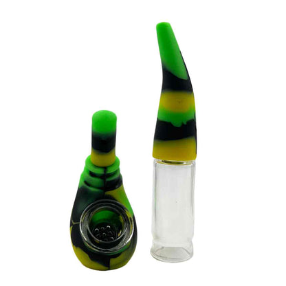 6.25" Silicone & Glass Bubbler - Assorted Colors [BUB-S-22]