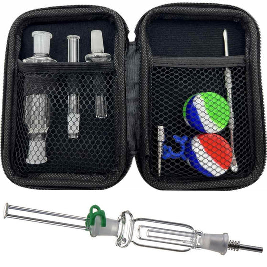 8" 10mm Glass Nectar Collector Set w/ Hard Shell Case [NC-G-6F]