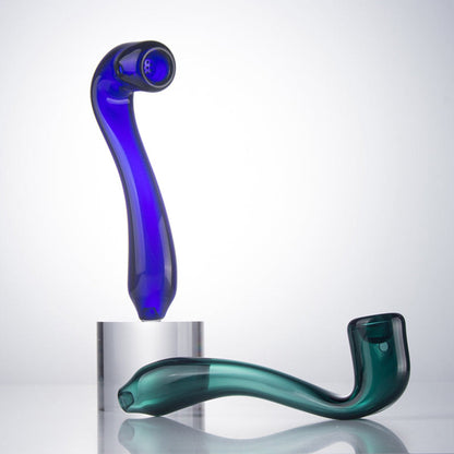 6.5” - 7” X-Large Glass Sherlock Hand Pipe w/ Built-In Screen - Now Choose From 10 Colors! [HP-G-195]