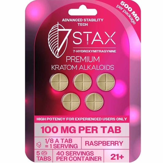 7Stax Extreme Premium 7-OH - 8 Servings Per 100mg Tab - 3 Sizes & 5 Flavors [K-7Stax]