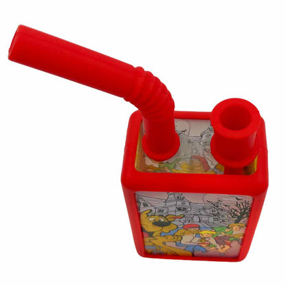 7.25” Glass Juice Box Water Pipe w/ Protective Silicone Case - Assorted Prints [WP-H-237]