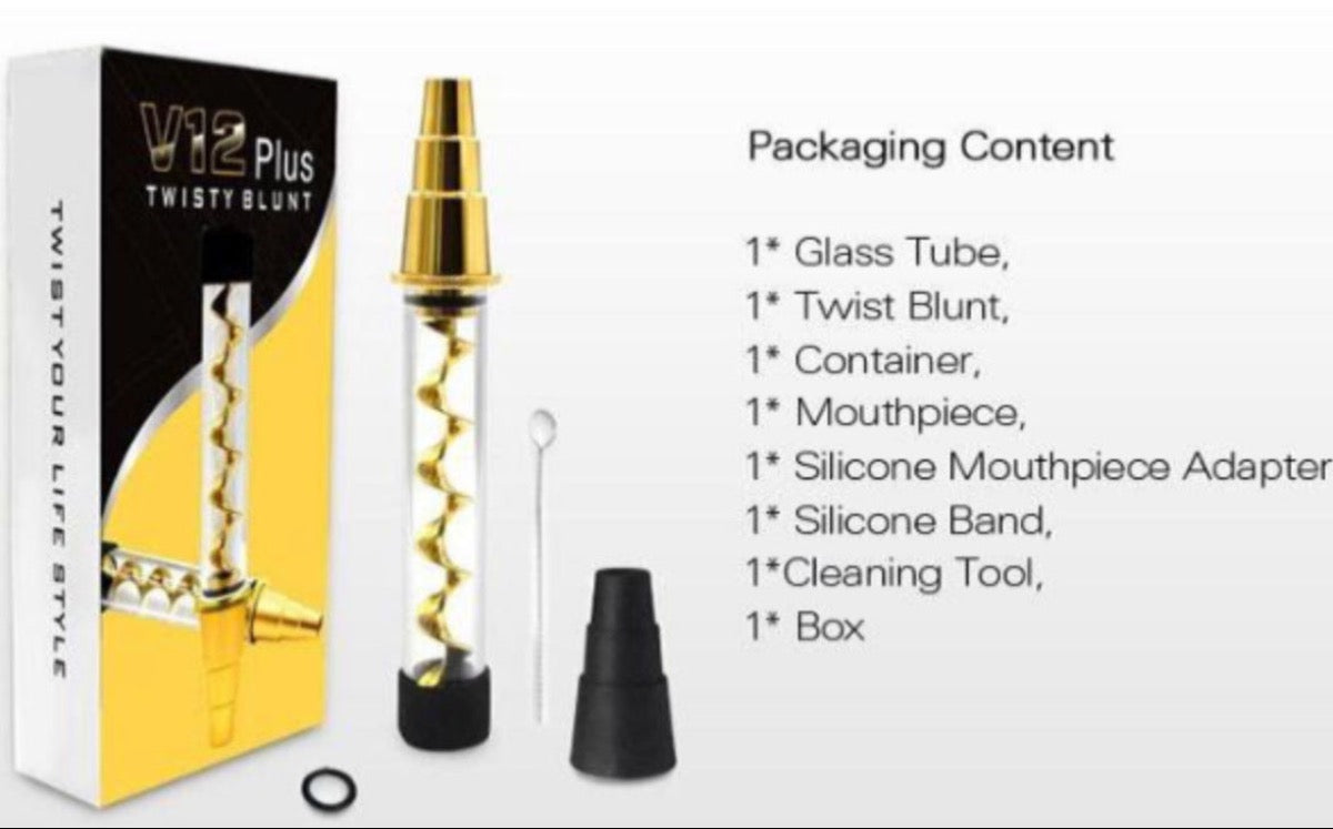 V12 Twisty Glass Blunt - Three Styles & Each Comes In 6 Colors [TWISTY]