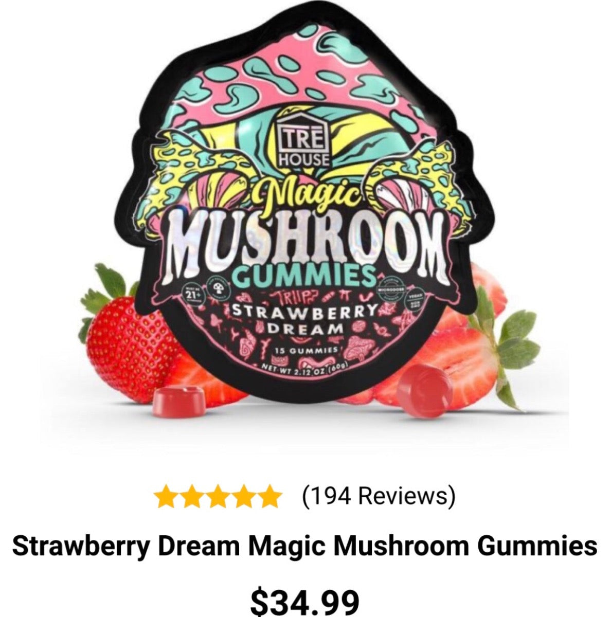 TRE’ House Extra Strength Magic Mushroom Gummies - THC Free - Now Available In All 8 Flavors! [C-TH-G]