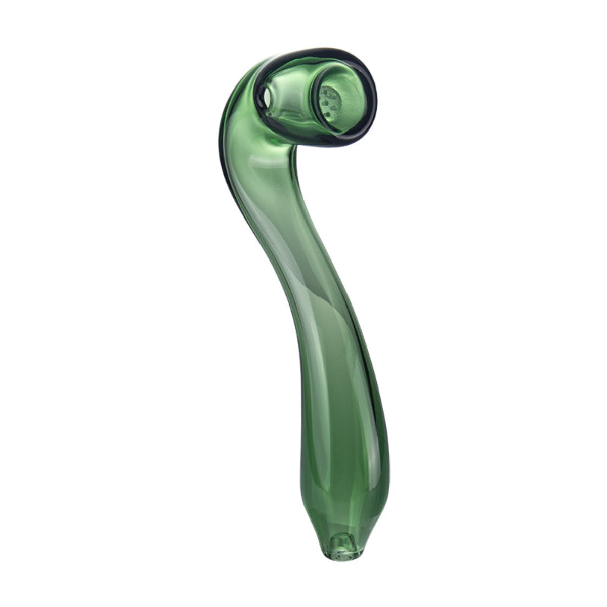 6.5” - 7” X-Large Glass Sherlock Hand Pipe w/ Built-In Screen - Now Choose From 10 Colors! [HP-G-195]