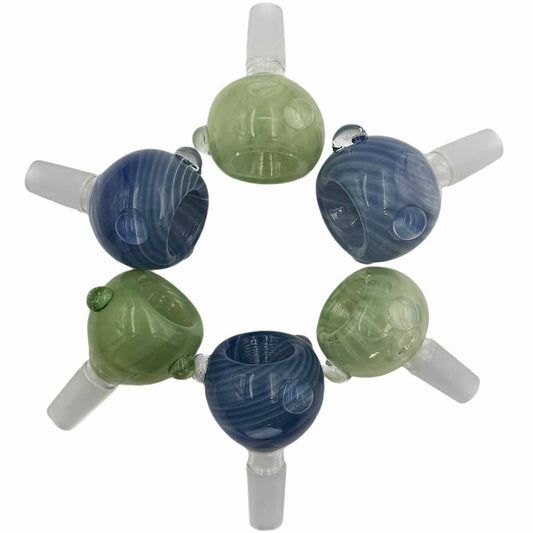 14mm Thick Premium Quality Swirly Glass Bowls - Blue & Green [GB-50B]