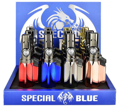 Special Blue Laser Swivel-Head Quad-Flame & Colored-Flame Torch - Assorted Colors ***Will Call/Delivery*** [T-SB-LASER]