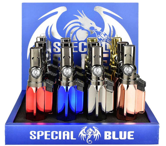 Special Blue Laser Swivel-Head Quad-Flame & Colored-Flame Torch - Assorted Colors ***Will Call/Delivery*** [T-SB-LASER]
