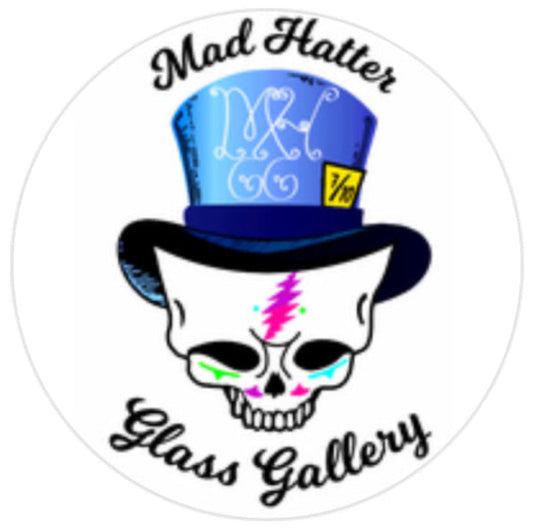 6” - 7” Mad Hatter Locally Blown Heavy Glass Dab Straws w/ Dog Designs [NC-G-MH-104]