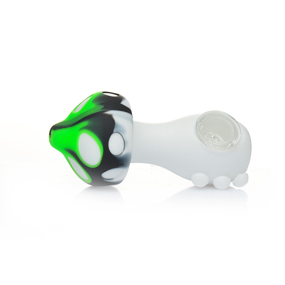 4.5" Silicone Mushroom Pipe w/ Glass Bowl - Assorted Colors [HP-S-118]