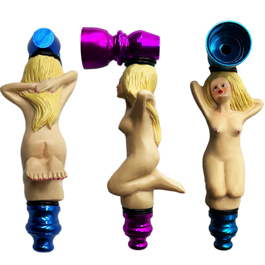 3.75" Hand Painted Creature Pipe - Naked Lady [HP-C-50]
