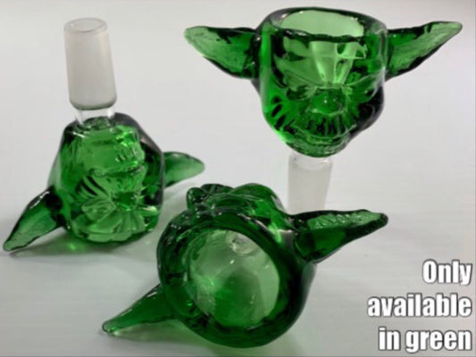 14mm Glass Wise Green Alien Bowl w/ Big Ears [GB-24]