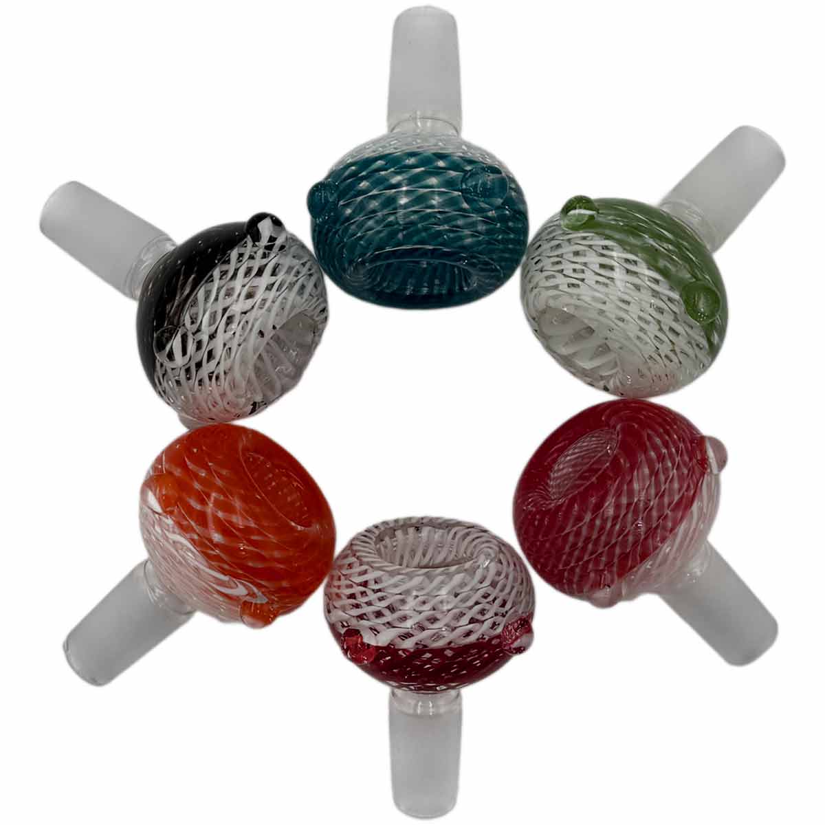 14mm Thick Premium Quality Swirly Glass Bowls - Assorted Colors [GB-50C]