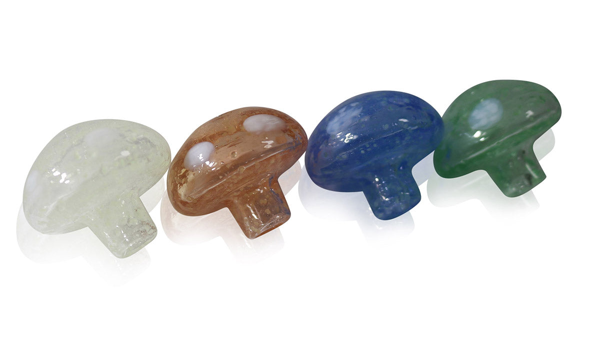 #CC46 30mm, Glow in the Dark, Mushroom Shaped Glass Carb Cap (Assorted Colors)