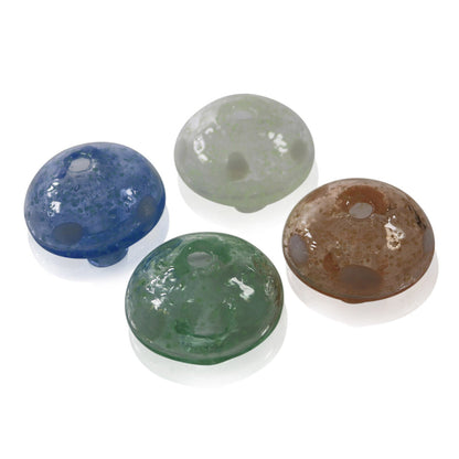 #CC46 30mm, Glow in the Dark, Mushroom Shaped Glass Carb Cap (Assorted Colors)