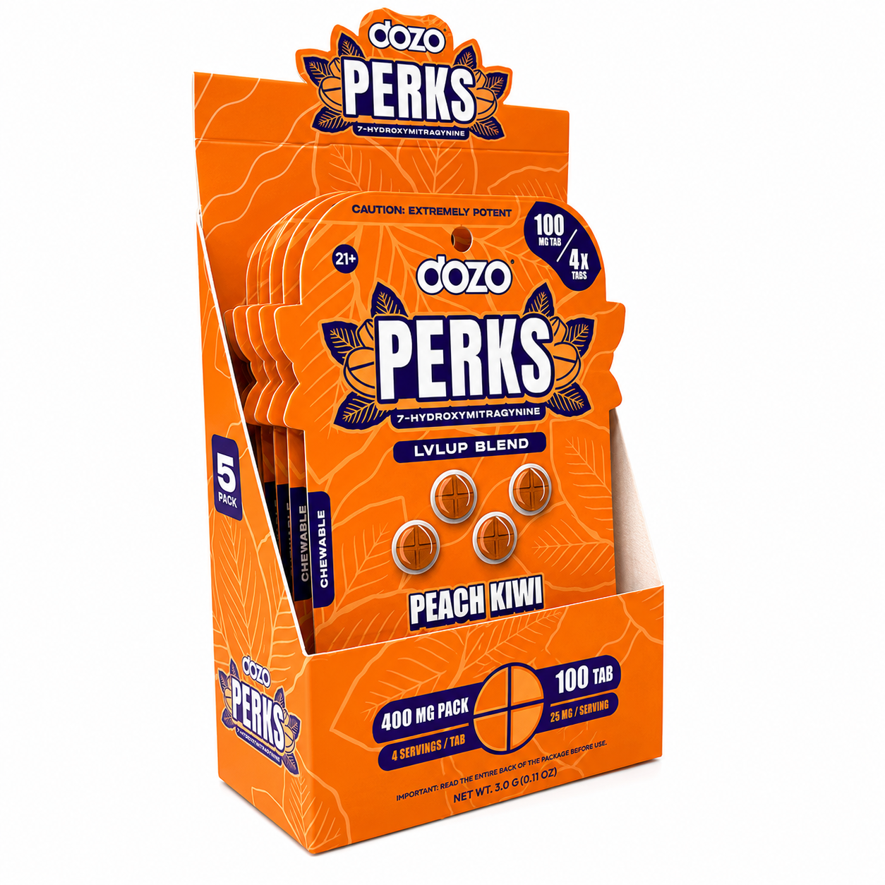 DOZO PERKS 7-OH - 4Ct & NEW 10Ct 100mg Tabs - 5 Flavors [K-DP-4C-100]