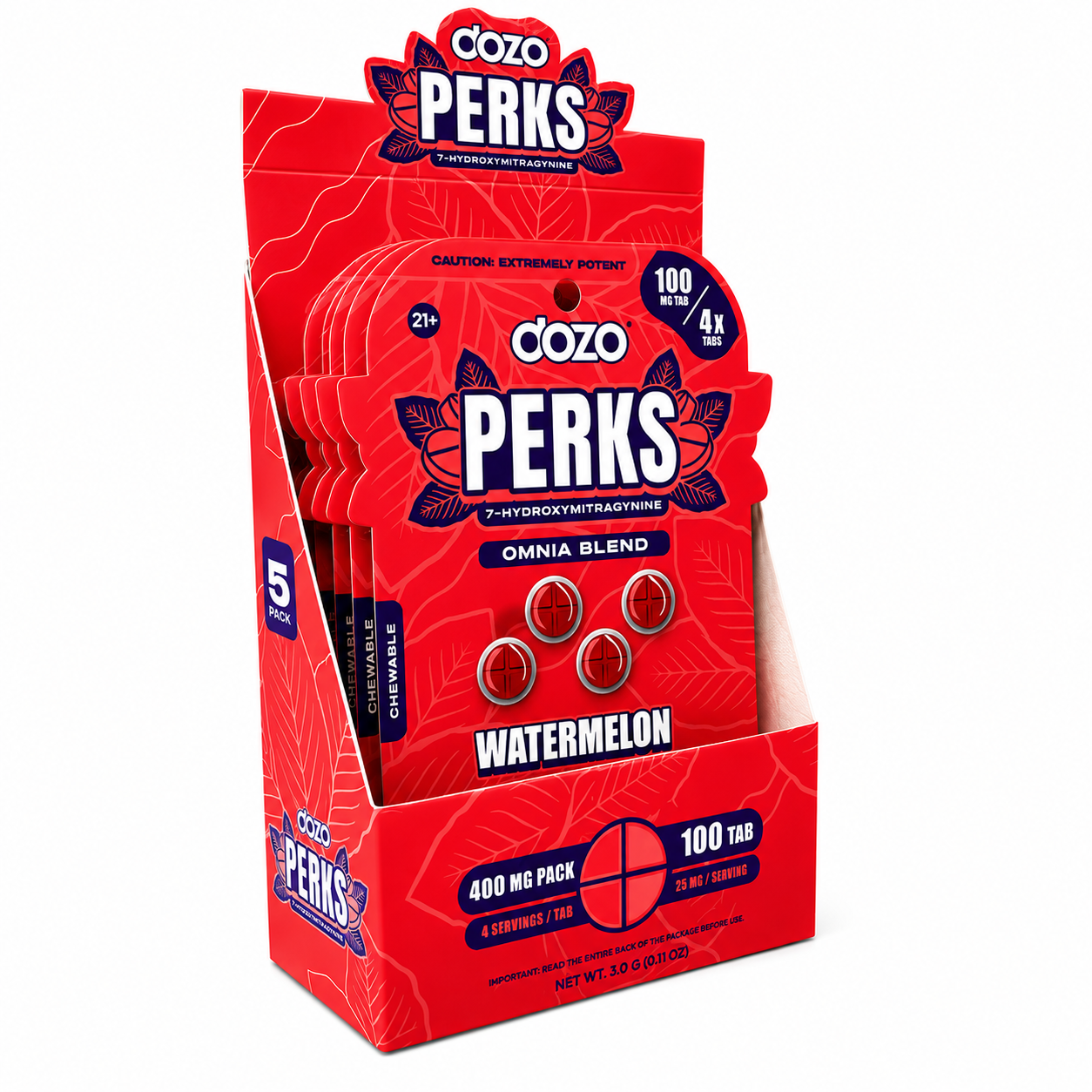DOZO PERKS 7-OH - 4Ct & NEW 10Ct 100mg Tabs - 5 Flavors [K-DP-4C-100]