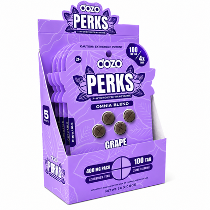DOZO PERKS 7-OH - 4Ct & NEW 10Ct 100mg Tabs - 5 Flavors [K-DP-4C-100]