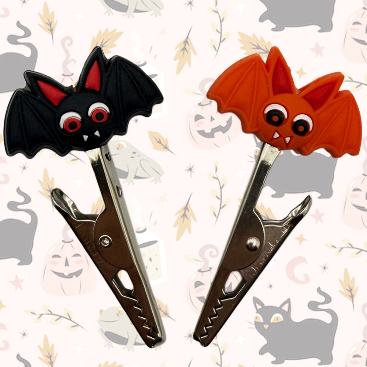 2.5" Metal Roach Clip with Silicone Bats - Halloween! [CLIP-4-H]