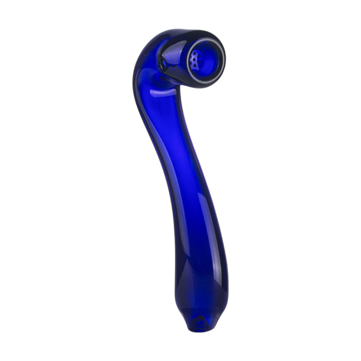 6.5” - 7” X-Large Glass Sherlock Hand Pipe w/ Built-In Screen - Now Choose From 10 Colors! [HP-G-195]