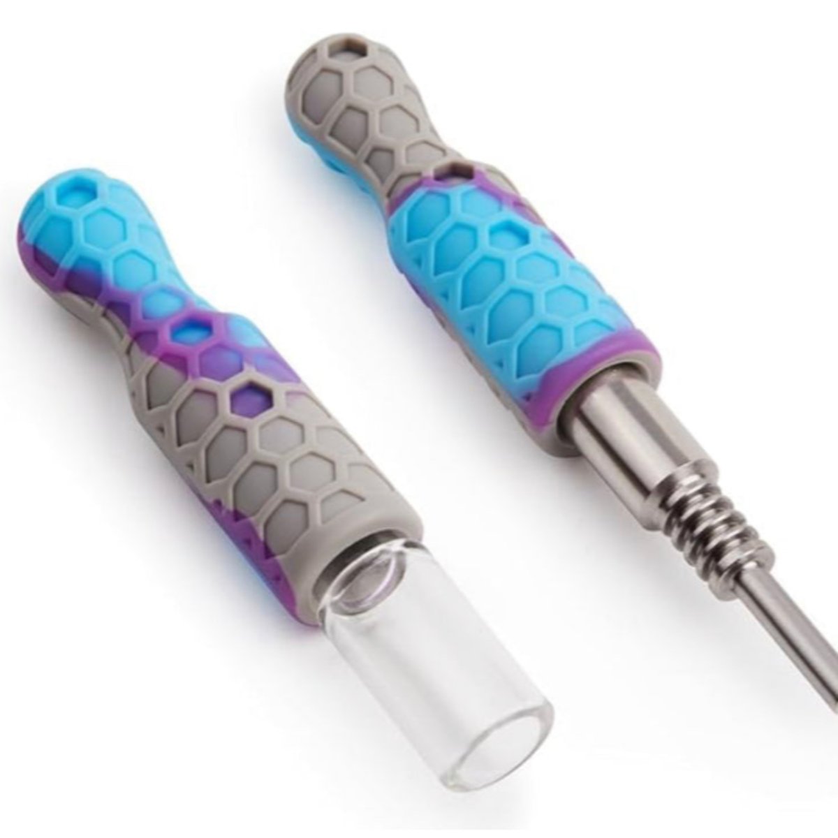 7-Item 10mm Silicone Dual-Use Set w/ Glow-In-The-Dark Bee - Now 10 Colors [NC-S-100]