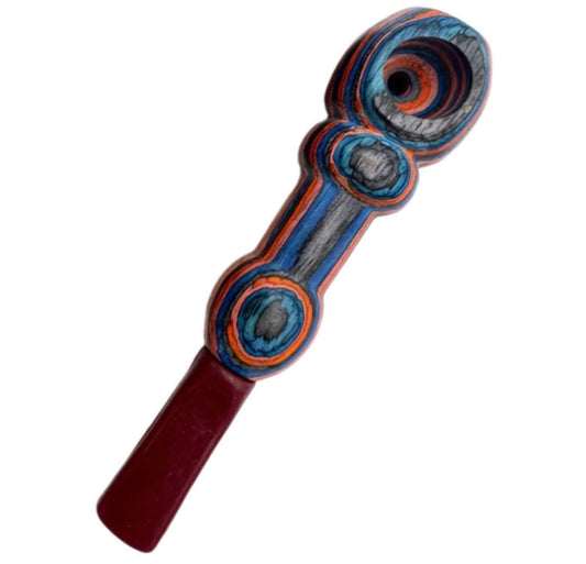 4.75" Wooden Hand Pipe - Assorted Colors [HP-W-I-42A]