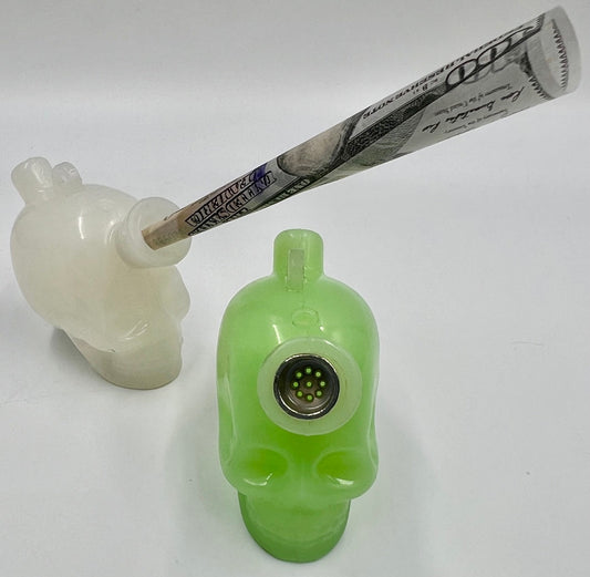 2.5" Silicone Skull Hybrid Flower & Joint Bubbler - Assorted Colors [BUB-S-24]