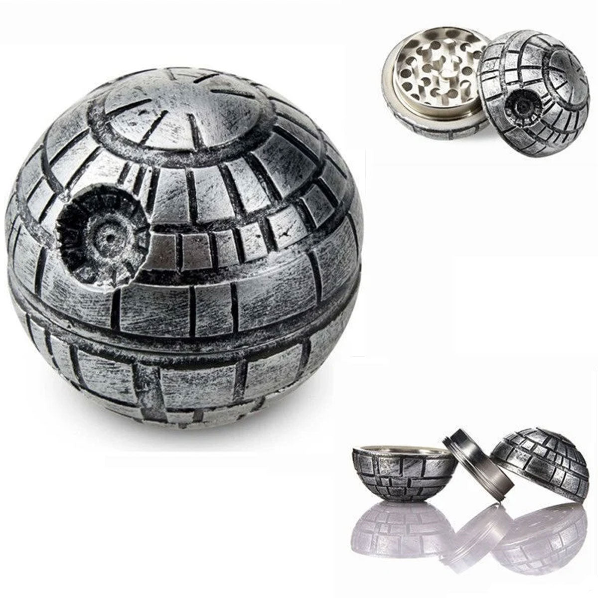 3-Piece Space Ball Grinder - 52mm - Silver [GR-24]