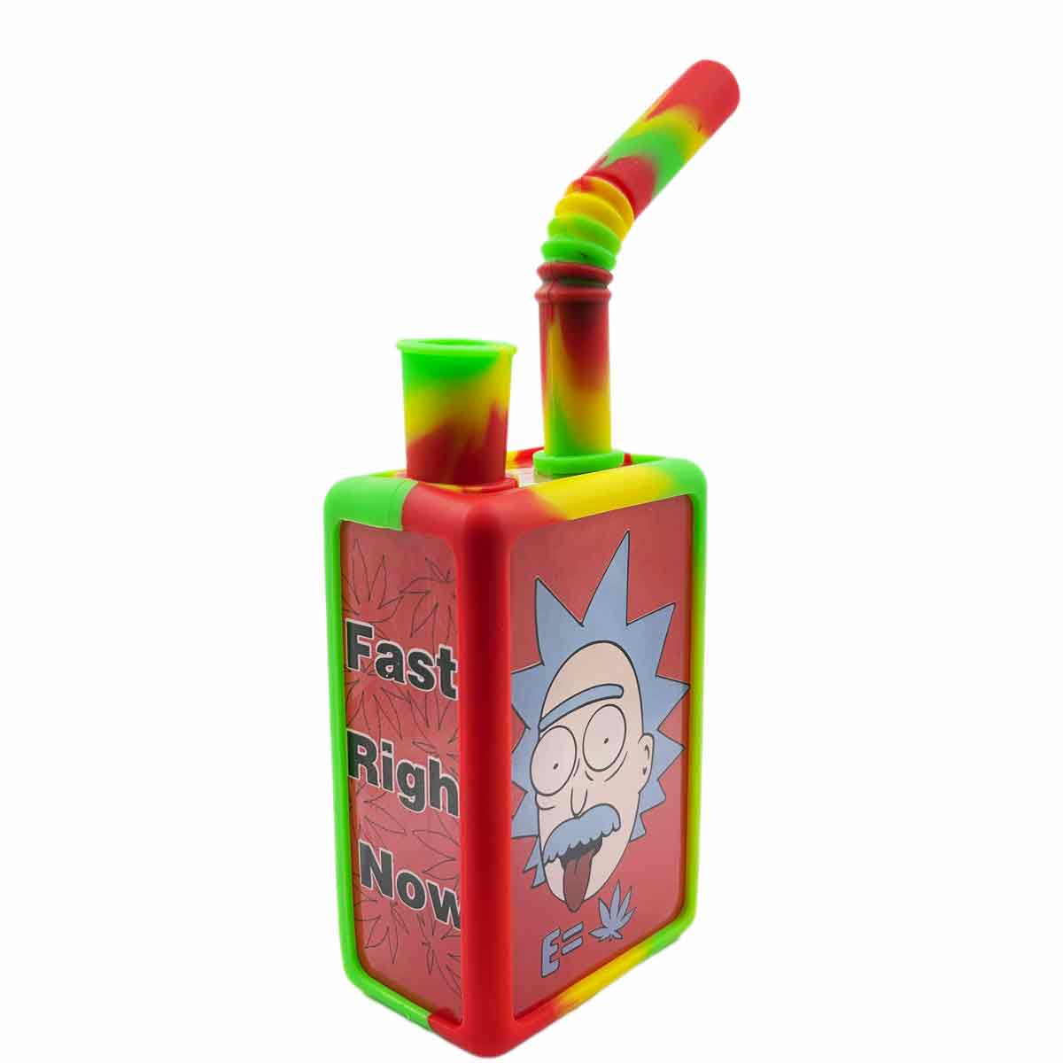 7.25” Glass Juice Box Water Pipe w/ Protective Silicone Case - Assorted Prints [WP-H-237]