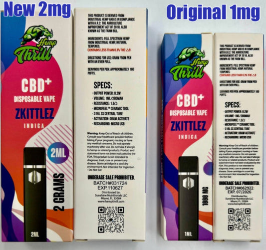 Hemp Thrill Pens - 1,000mg CBD+ Compliant (Under 0.3% THC) [C-HT-P]
