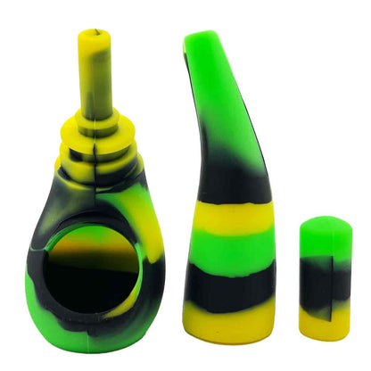 6.25" Silicone & Glass Bubbler - Assorted Colors [BUB-S-22]