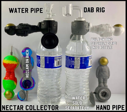 5" 10mm 4-Way Astronaut Nectar Collector, Hand Pipe, Water Pipe & Dab Rig - Assorted Colors [NC-S-86 & NC-S-86+]