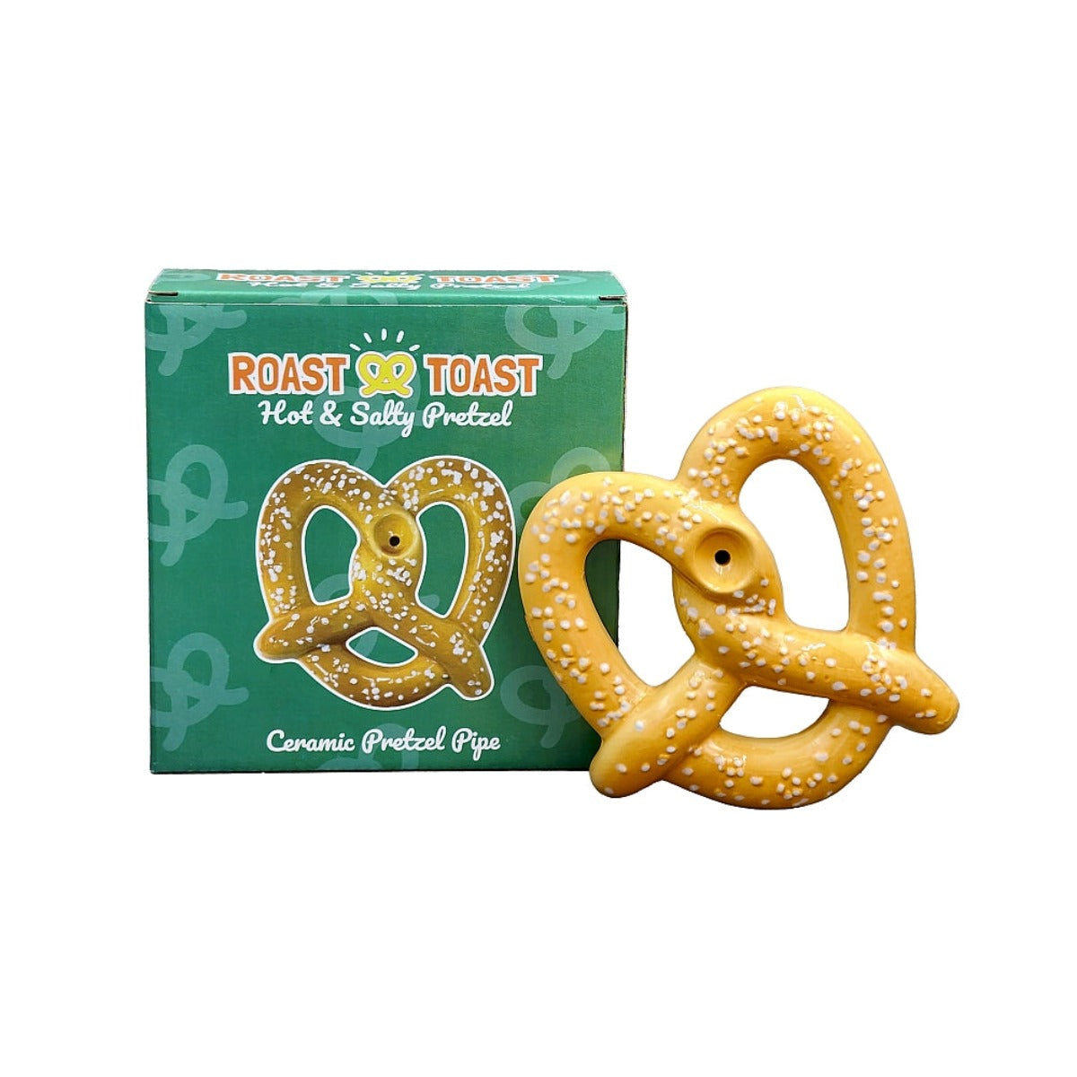 Roast & Toast Ceramic Pipe w/ Gift Box - Pretzel Pipe [HP-C-FC-1]