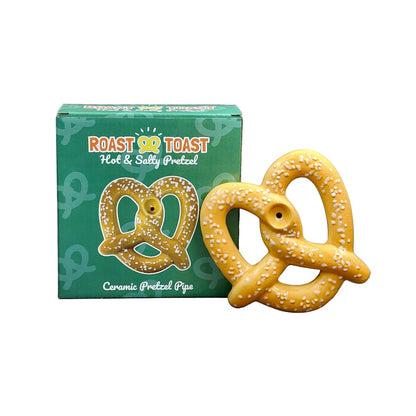Roast & Toast Ceramic Pipe w/ Gift Box - Pretzel Pipe [HP-C-FC-1]