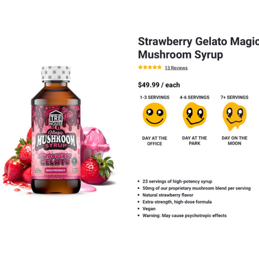 TRE’ House Extra Strength Magic Mushroom Syrup - THC Free -  Galaxy Grape & Strawberry Gelato  [C-TH-S]