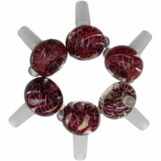 14mm Thick Premium Quality Abstract Glass Bowls - Red [GB-54]