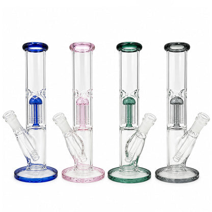 10” Straight Tube w/ Tree Perc - Assorted Colors [WP-G-279]