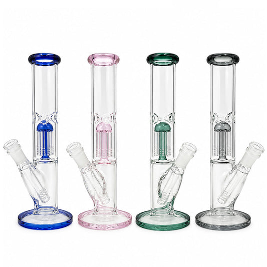 10” Straight Tube w/ Tree Perc - Assorted Colors [WP-G-279]