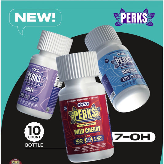 DOZO PERKS 7-OH - 4Ct & NEW 10Ct 100mg Tabs - 5 Flavors [K-DP-4C-100]