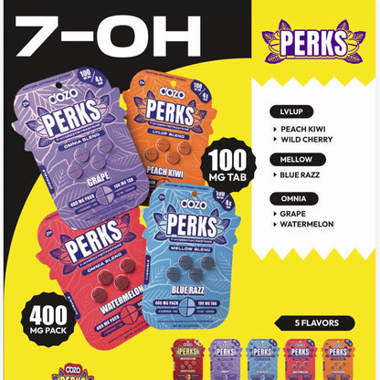 DOZO PERKS 7-OH - 4Ct & NEW 10Ct 100mg Tabs - 5 Flavors [K-DP-4C-100]