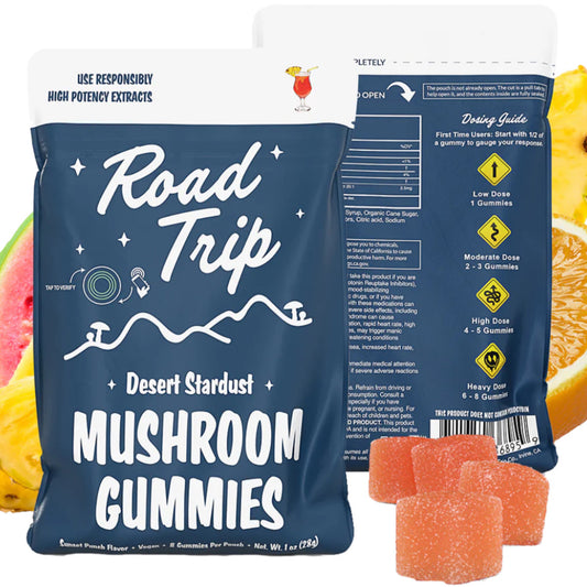 Road Trip Desert Stardust Magic Mushroom Gummies - THC Free - Now Available In All 8 Flavors! [C-RT-G]