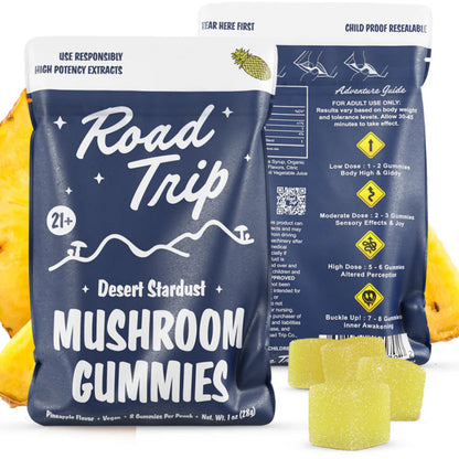 Road Trip Desert Stardust Magic Mushroom Gummies - THC Free - Now Available In All 8 Flavors! [C-RT-G]