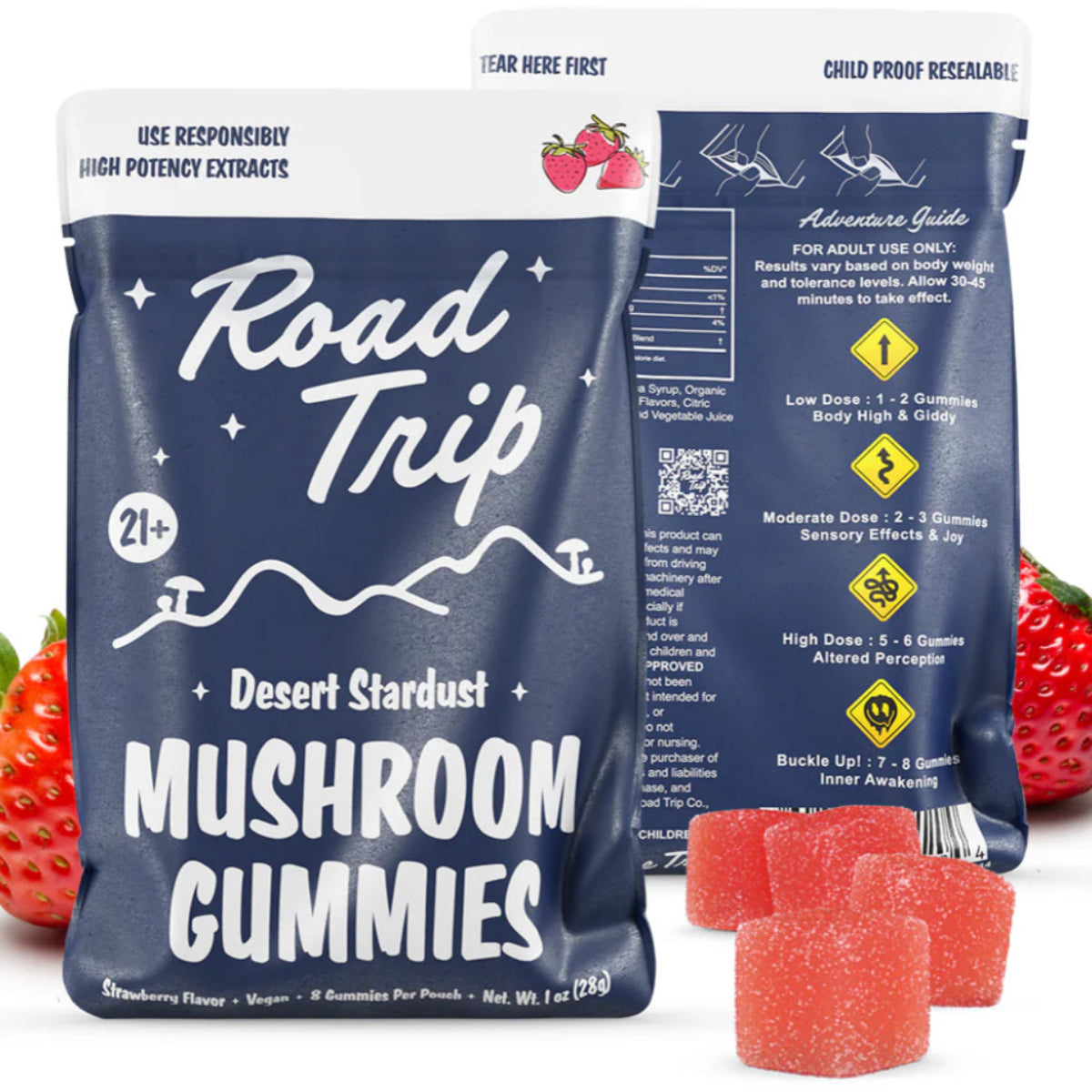 Road Trip Desert Stardust Magic Mushroom Gummies - THC Free - Now Available In All 8 Flavors! [C-RT-G]