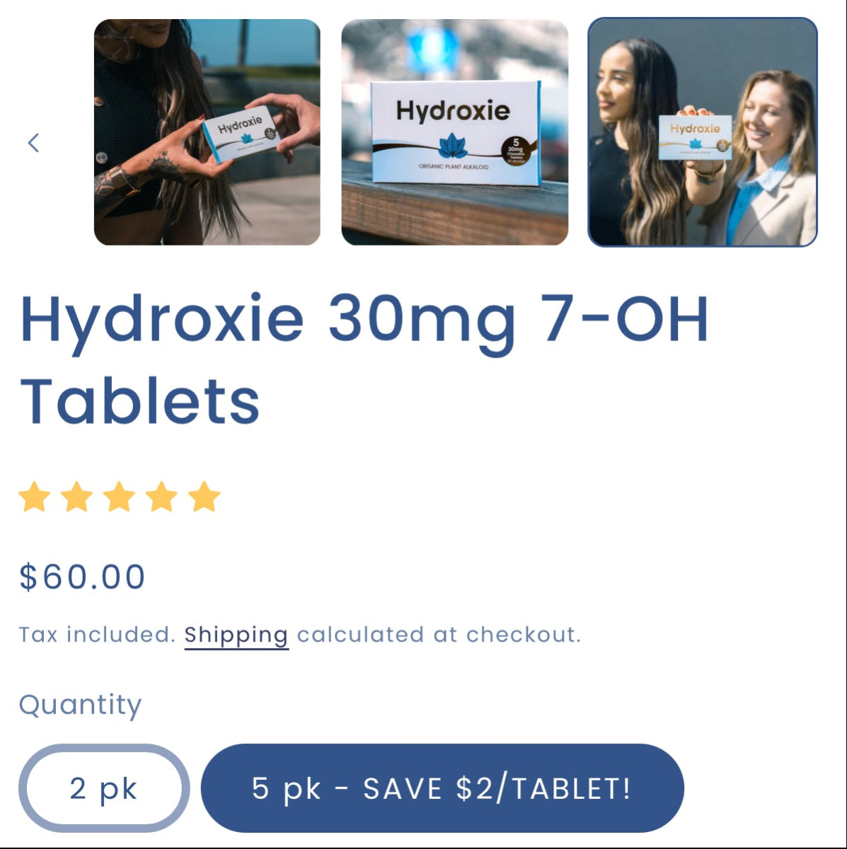 Hydroxie Extra Strong 30mg 7-OH Instant Release – 5  & NEW 10 Ct 30mg Tab’s  [K-H7X-Gold]