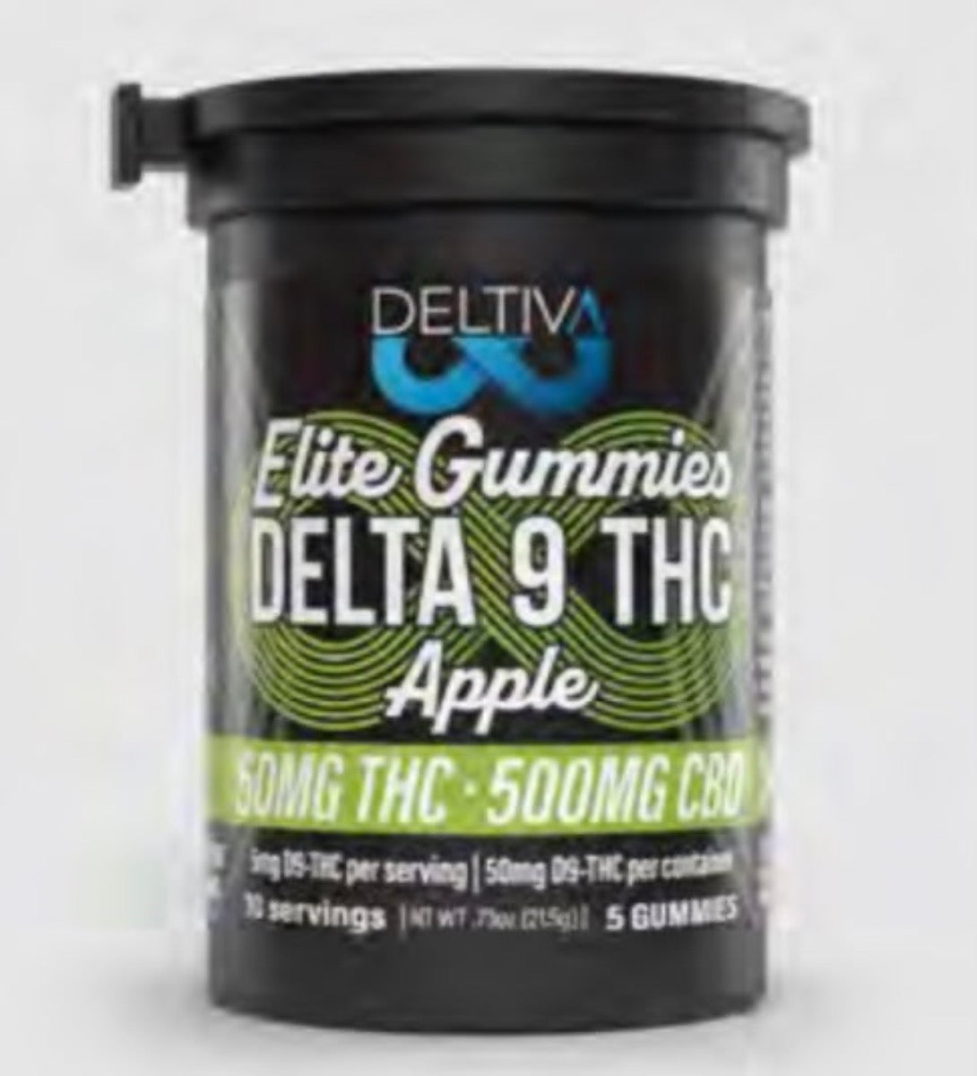 Deltiva Dispensary Grade Elite Gummies - 10 to 1 Ratio - D9 & CBD - Compliant (Under 0.3% THC) [C-DV-G]