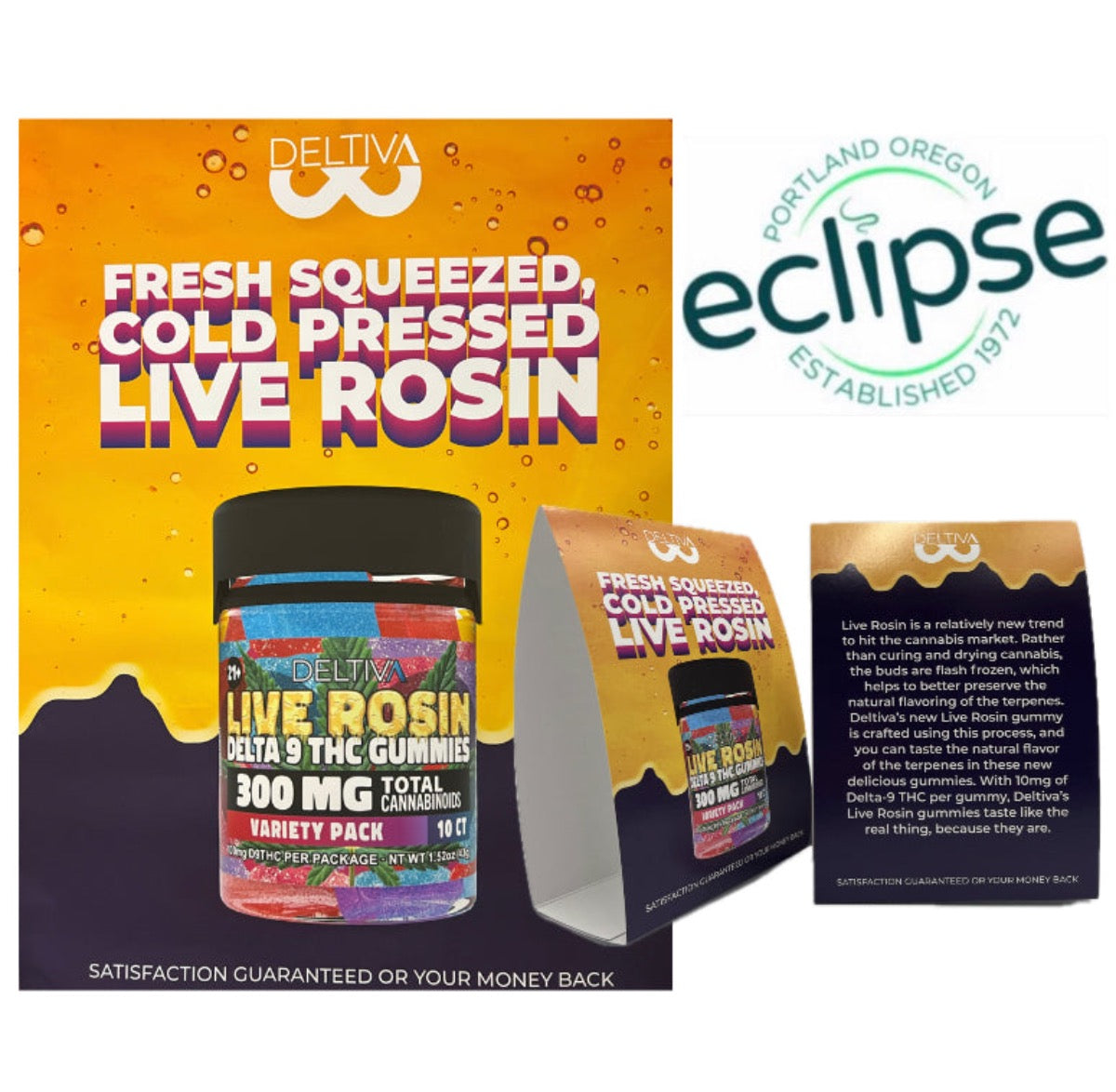 Deltiva Dispensary Grade Live Rosin 150mg D9 - Compliant (Under 0.3% THC) [C-DV-RG]